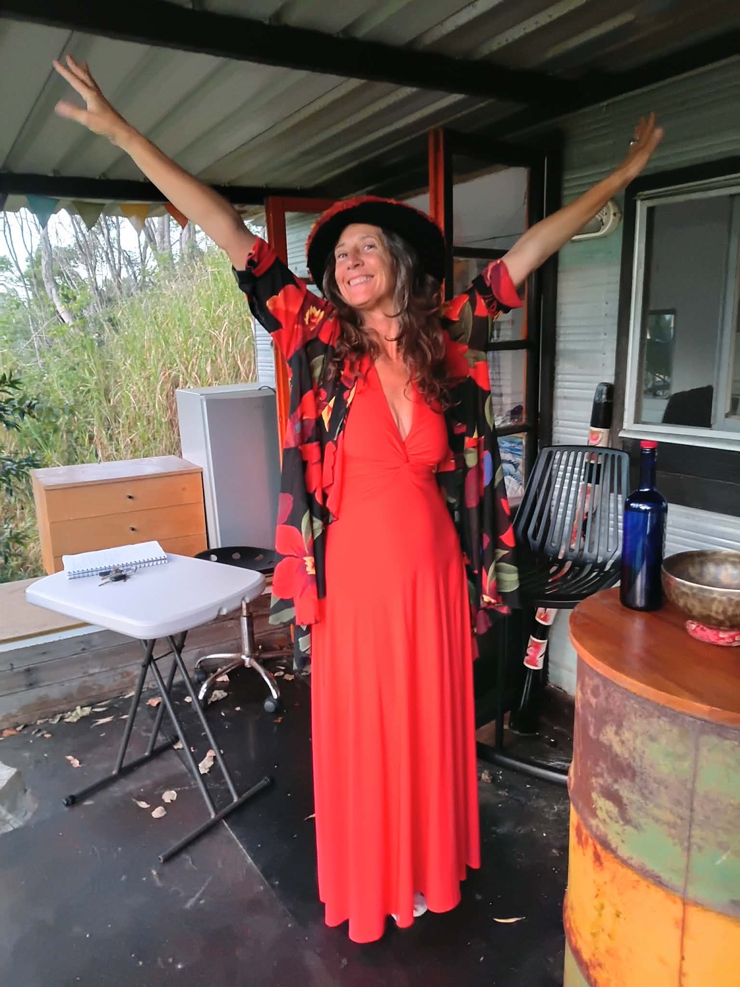 Joy the Heart Ninja with arms open wide
